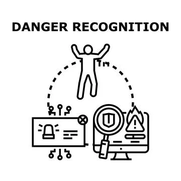 Danger recognition detecting digital security threats Stock Illustration