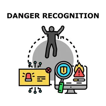 Danger recognition detecting digital security threats Stock Illustration