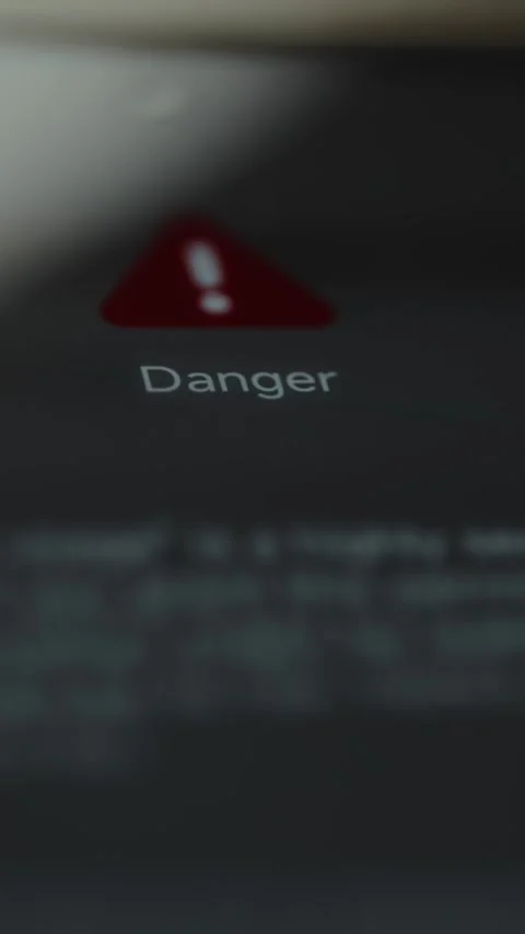 Danger red warning sign, critical system error Stock Footage 327901484