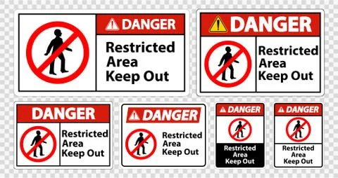 Danger Restricted Area Keep Out Symbol Sign Isolate on transparent Background Stock Illustration