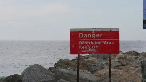 Danger restricted area sign Stock Footage 152599615