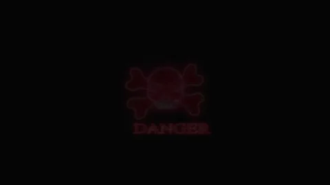 Danger risk alert neon red glowing light icon animation with warning attent.. 動画素材 332165779