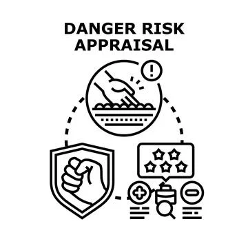 Danger risk appraisal analyzing hazard assessment process Stock Illustration