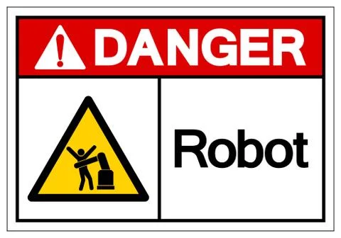 Danger Robot Symbol Sign, Vector Illustration, Isolate On White Background La Stock Illustration