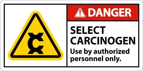 Danger Select Carcinogen Label On White Background Stock Illustration