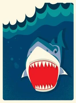 Danger shark vector illustration Stock Illustration