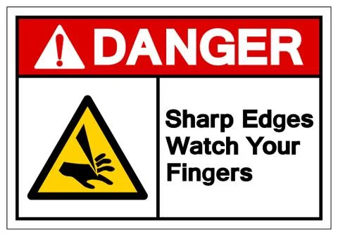 Danger Sharp Edges Watch Your Fingers Symbol Sign, Vector Illustration, Isola Stock Illustration