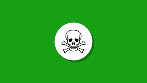 Danger sign animation on green screen, hazard symbol motion graphic, poison.. Stock Footage 327762903