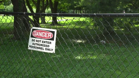 Danger Sign, area off limits Stock Footage 67580600