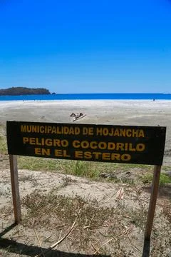Danger sign on the beach Foto stock