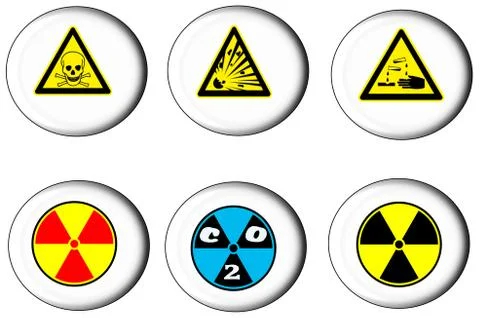 Danger sign on the button. 库存插图