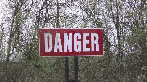 Danger sign close up Stock Footage 73933456