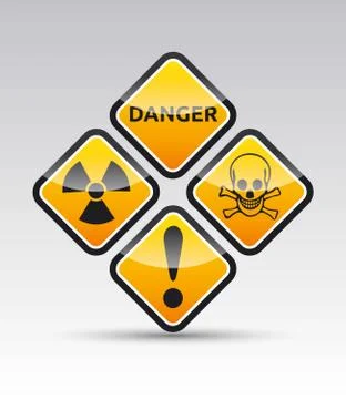 Danger sign collection Stock Illustration