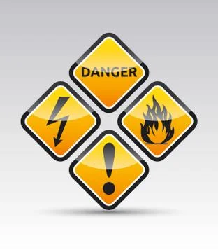 Danger sign collection Stock Illustration