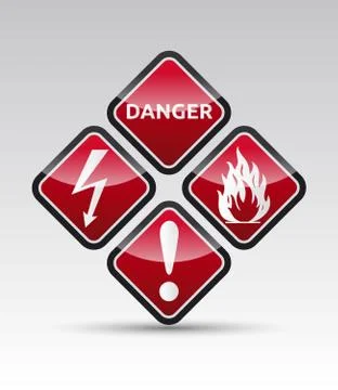 Danger sign collection Stock Illustration