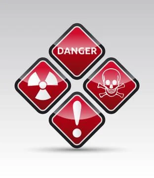 Danger sign collection Stock Illustration