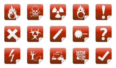 Danger sign collection Stock Illustration