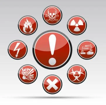 Danger sign collection Stock Illustration
