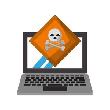 Danger sign with computer Stock Illustration