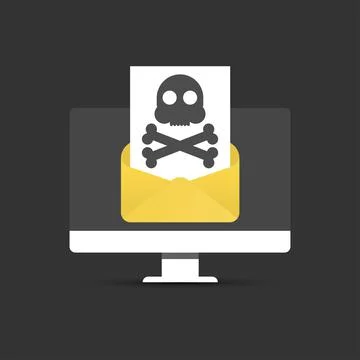 Danger Sign on the Computer. Vector Illustration Stock Illustration