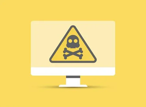 Danger Sign on the Computer. Vector Illustration Stock Illustration