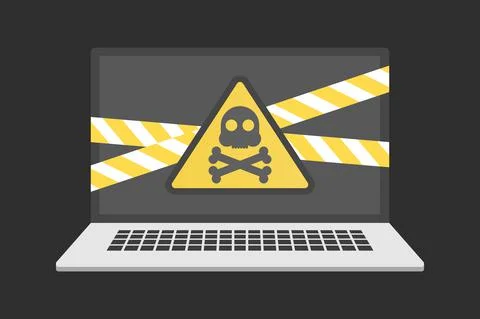 Danger Sign on the Computer. Vector Illustration Stock Illustration