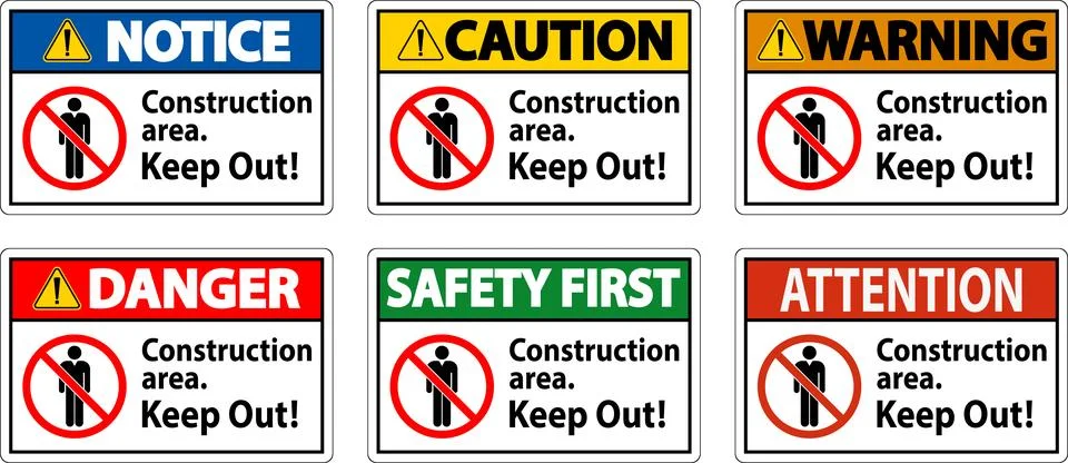 Danger Sign Construction Area - Keep Out Stock Illustration