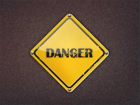 Danger sign on dark background Stock Illustration