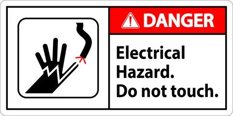 Danger Sign Electrical Hazard. Do Not Touch Stock Illustration