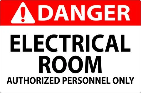 Danger Sign Electrical Room - Authorized Personnel Only Ilustración de archivo