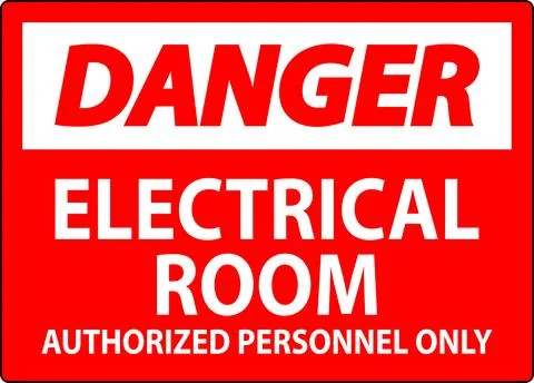 Danger Sign Electrical Room - Authorized Personnel Only Ilustración de archivo