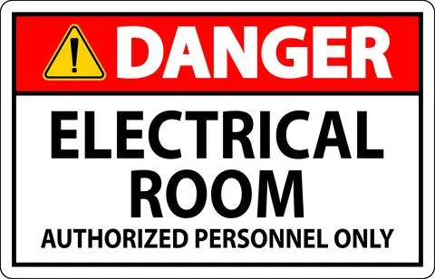 Danger Sign Electrical Room - Authorized Personnel Only Ilustración de archivo