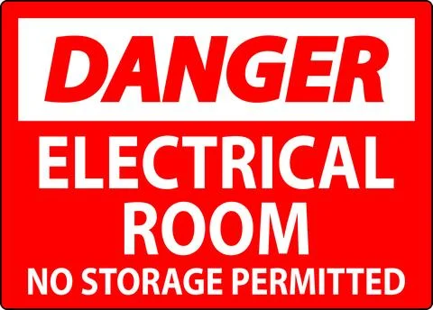 Danger Sign Electrical Room, No Storage Permitted Ilustración de archivo
