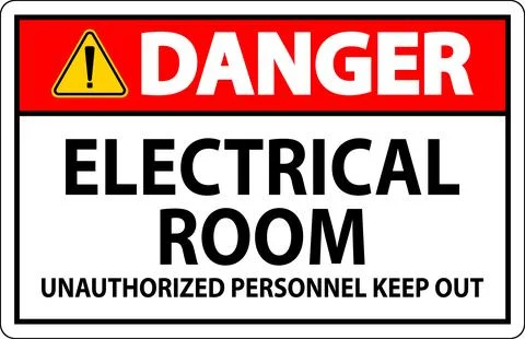 Danger Sign Electrical Room - Unauthorized Personnel Keep Out Ilustración de archivo