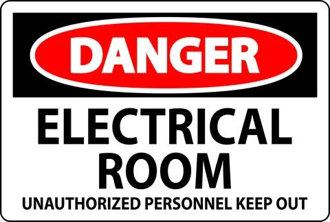 Danger Sign Electrical Room - Unauthorized Personnel Keep Out Ilustración de archivo