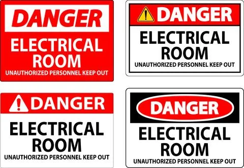 Danger Sign Electrical Room - Unauthorized Personnel Keep Out Ilustración de archivo