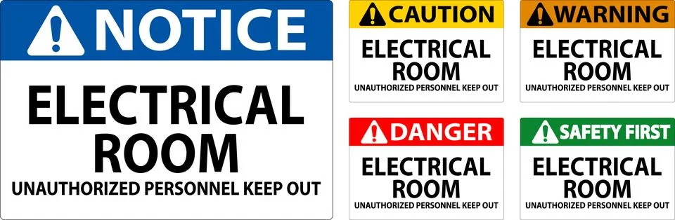 Danger Sign Electrical Room - Unauthorized Personnel Keep Out Ilustración de archivo