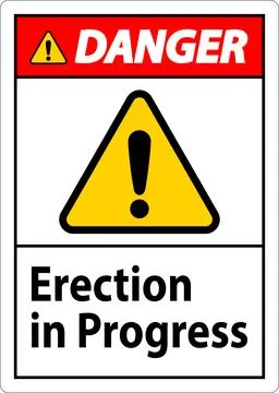 Danger Sign Erection In Progress. Stock Illustration