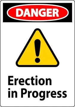 Danger Sign Erection In Progress. Stock Illustration