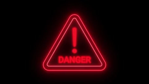 Danger sign error danger triangle neon animated icon danger sign triangle e.. Stock Footage 277500018