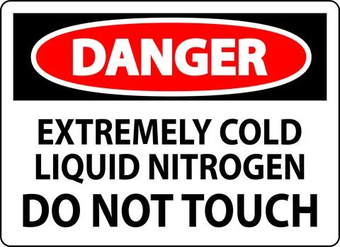 Danger Sign Extremely Cold Liquid Nitrogen Do Not Touch Stock Illustration