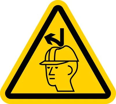 Danger Sign, Falling Objects Hard Hat Area Stock Illustration