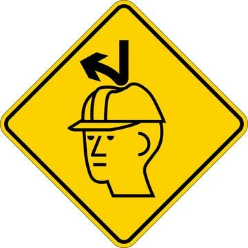 Danger Sign, Falling Objects Hard Hat Area Stock Illustration