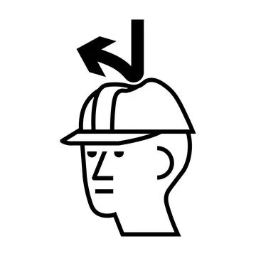 Danger Sign, Falling Objects Hard Hat Area Stock Illustration