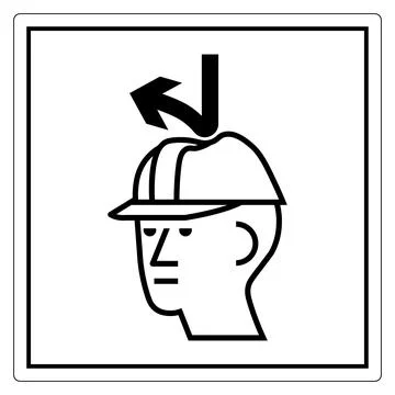 Danger Sign, Falling Objects Hard Hat Area Stock Illustration