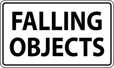 Danger Sign, Falling Objects 스톡 일러스트