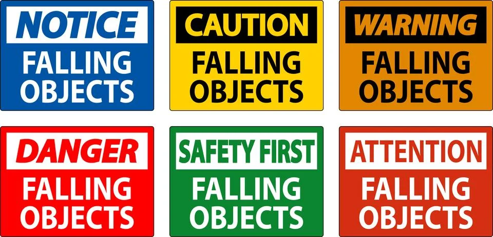 Danger Sign, Falling Objects 스톡 일러스트