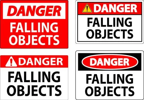 Danger Sign, Falling Objects Stock Illustration