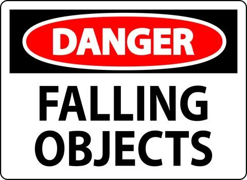 Danger Sign, Falling Objects Stock Illustration