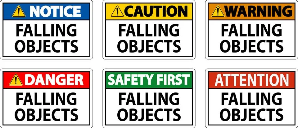 Danger Sign, Falling Objects 스톡 일러스트